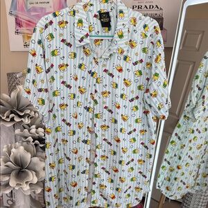 Sanrio Cartoon Print Blouse - White and Yellow